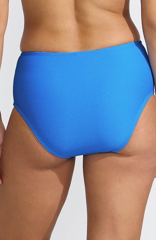 LANDS' END LANDS' END RIBBED SMOOTHING HIGH WAISTED BIKINI BOTTOMS