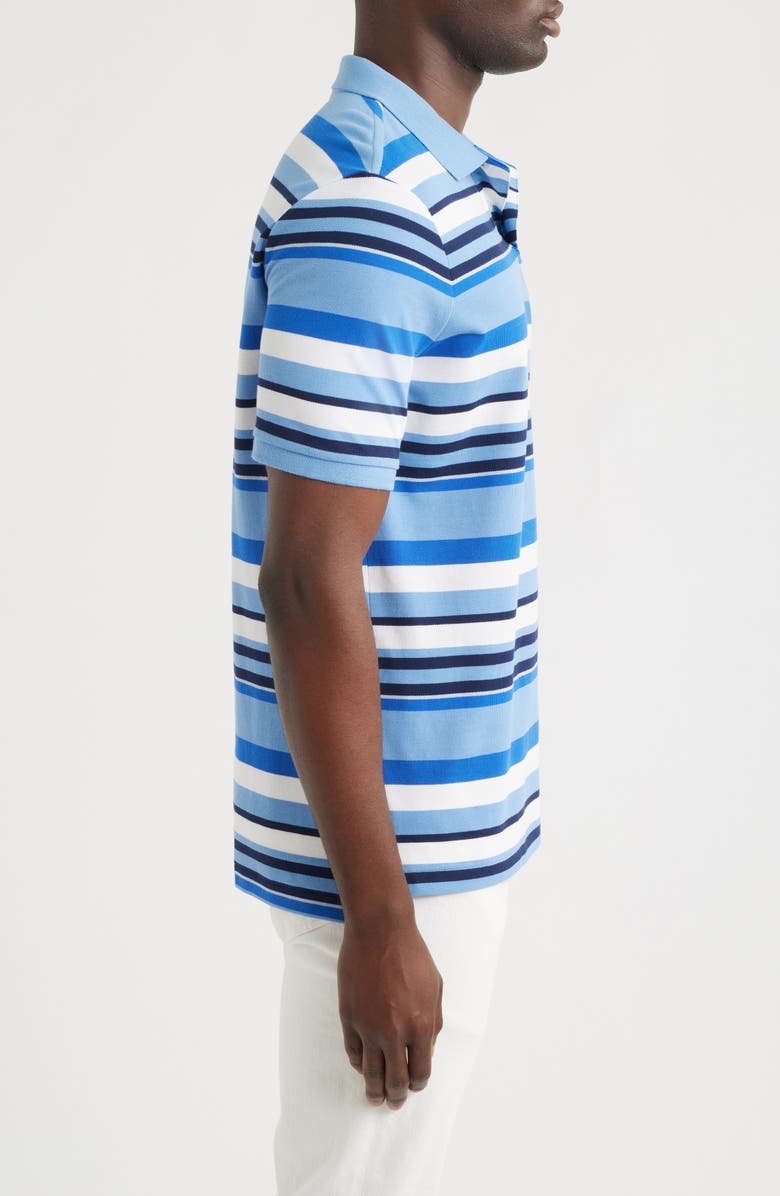 Polo Ralph Lauren Classic Fit Stripe Cotton Mesh Polo Shirt, Alternate, color, Bristol Blue Multi