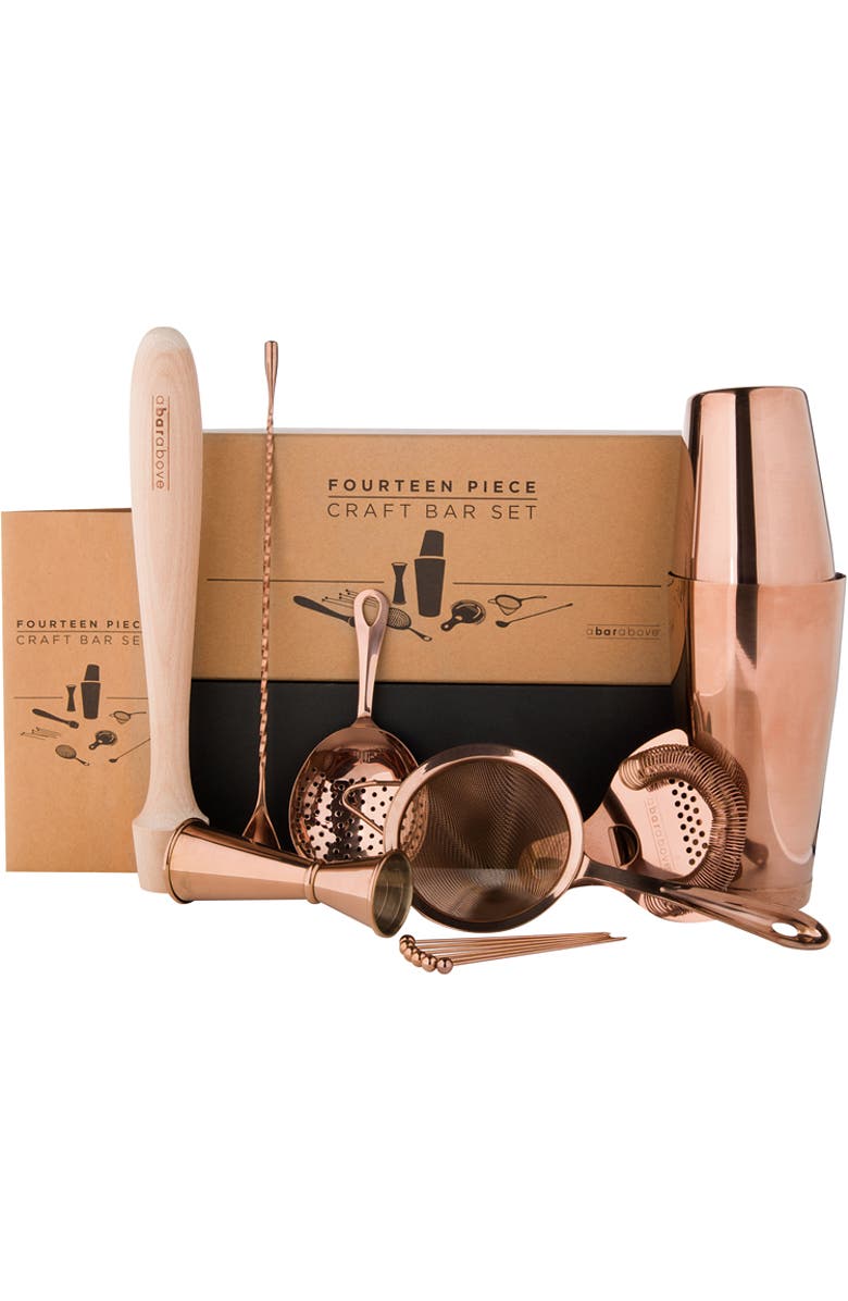 A Bar Above 14-Piece Craft Bar Set, Antique Copper, Main, color, Antique Copper