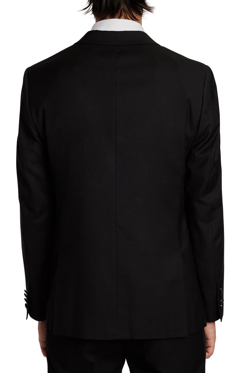 PAISLEY & GRAY Grosvenor Slim Fit Peak Lapel Tuxedo Jacket, Alternate, color, Black Stretch