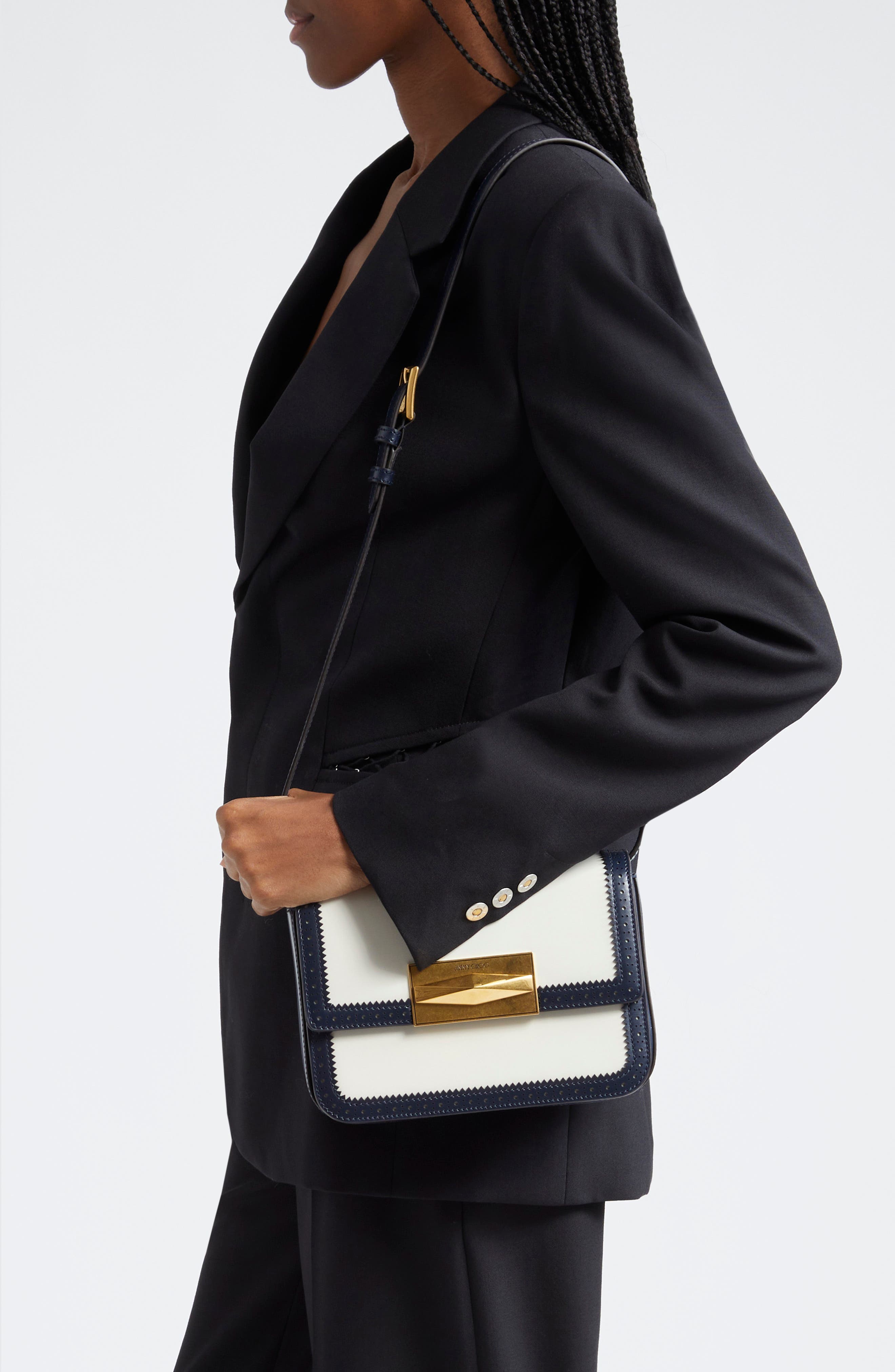 Jimmy Choo Diamond Leather Top Handle Bag, Alternate, color, 