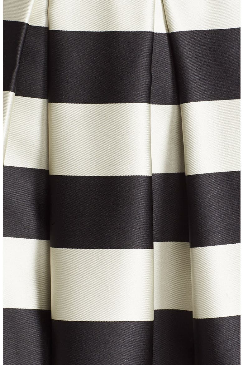 Pleated Stripe Midi Skirt, Alternate, color, IVORY/ BLACK