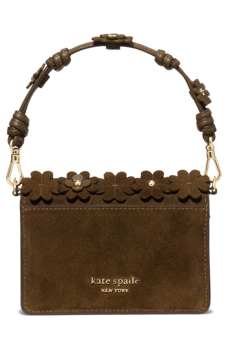 Kate Spade New York natasha floral embellished leather mini bag, Alternate, color, Burnt Sage