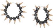 AllSaints Spike Imitation Pearl Hoop Earrings