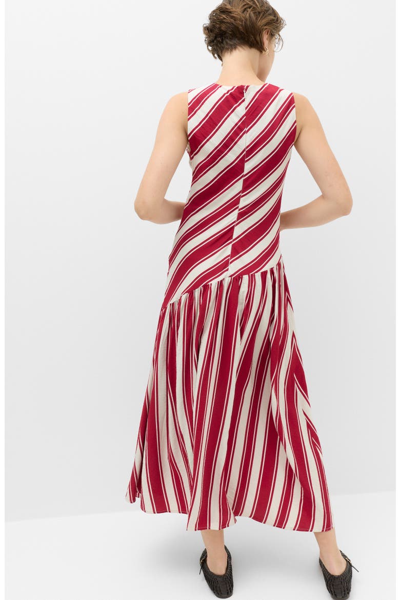 Stripe Drop Waist Sleeveless Maxi Dress, Alternate, color, RED MIX
