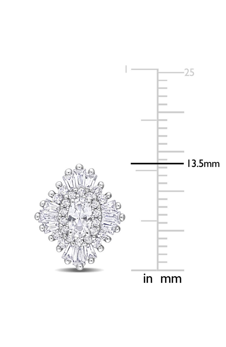 Julianna B. Lab-Created White Sapphire Starburst Earrings, Alternate, color, Sterling Silver