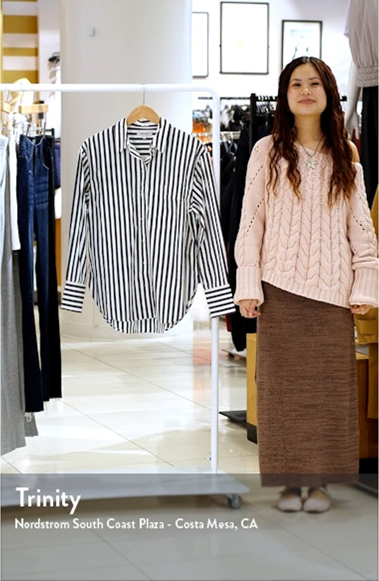 Stripe Relaxed Fit Cotton Poplin Button-Up Shirt, sales video thumbnail