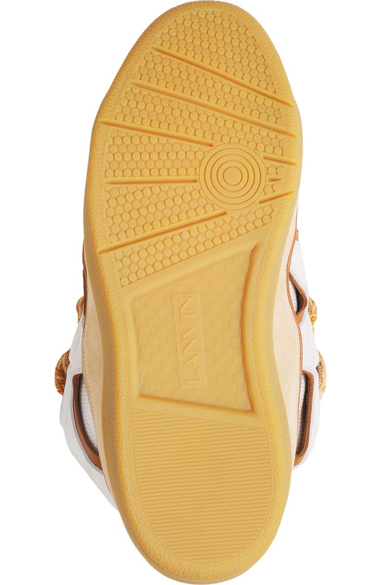 Lanvin Curb Leather Sneakers, Alternate, color, Optic White/Honey