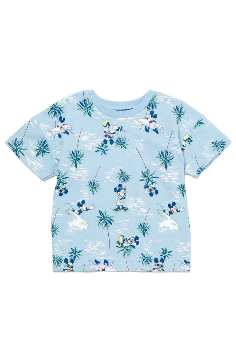 Disney Mickey Mouse Boys' French Terry T-Shirt and Shorts Set, Alternate, color, Blue