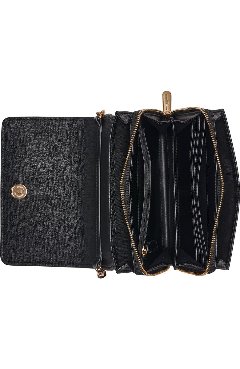 KARL LAGERFELD PARIS Lourdes Crossbody Bag with Pearl Embellishments, Alternate, color, Black/Gold