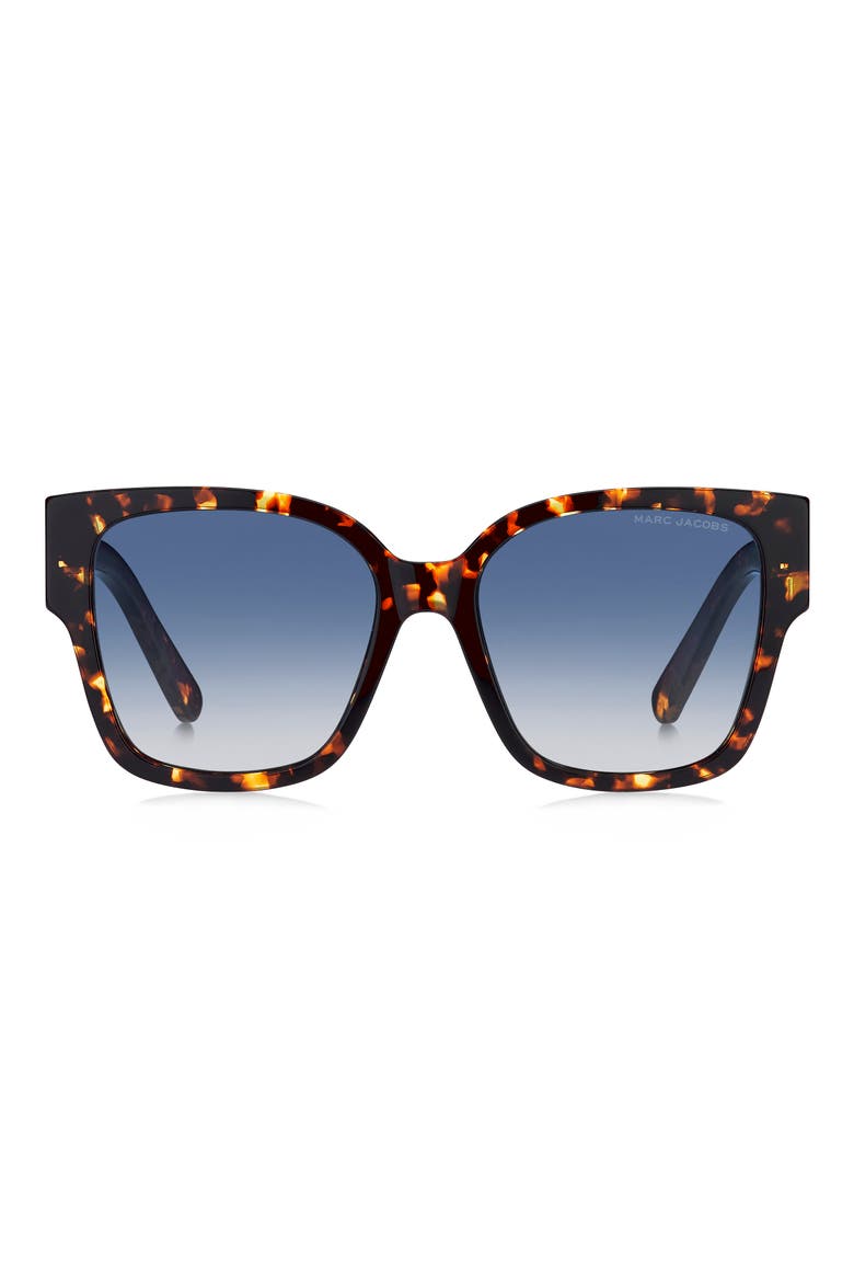 54mm Square Sunglasses, Main, color, HAVANA/ BLUE SHADED