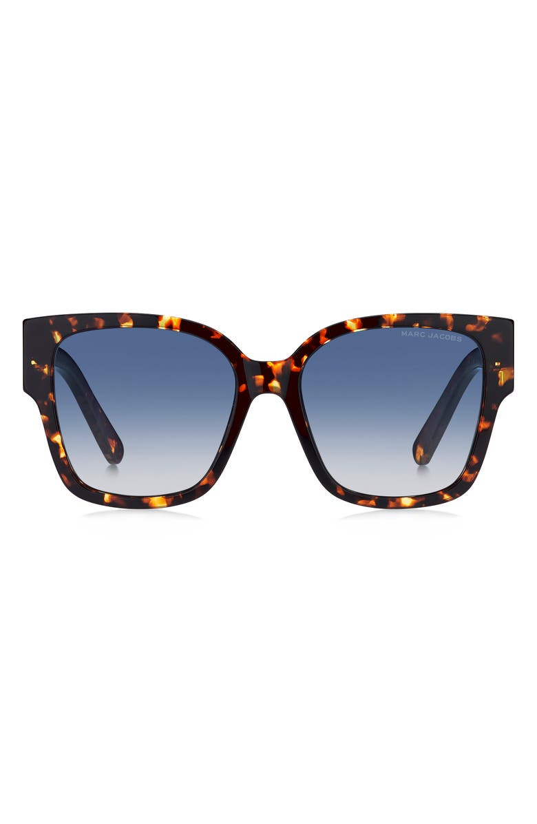 Marc Jacobs 54mm Square Sunglasses, Main, color, Havana/ Blue Shaded