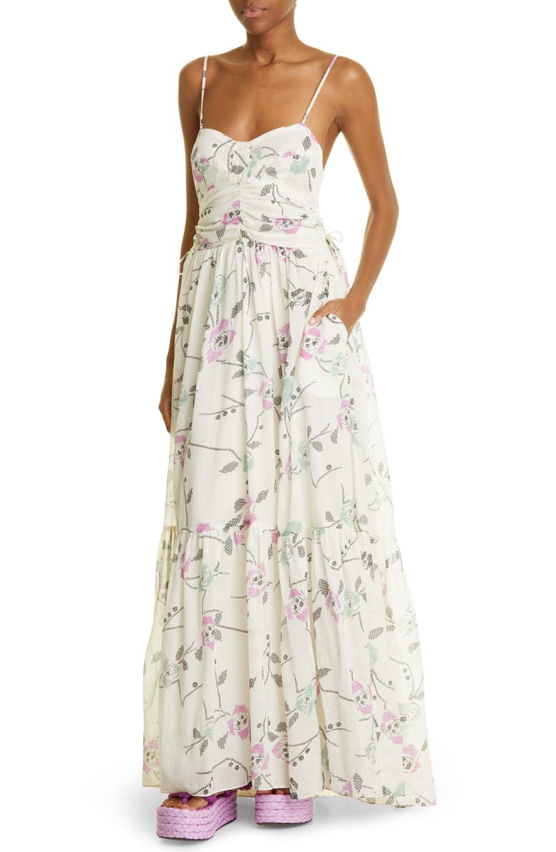 Isabel Marant Étoile Giana Floral Cotton Maxi Dress, Alternate, color, 