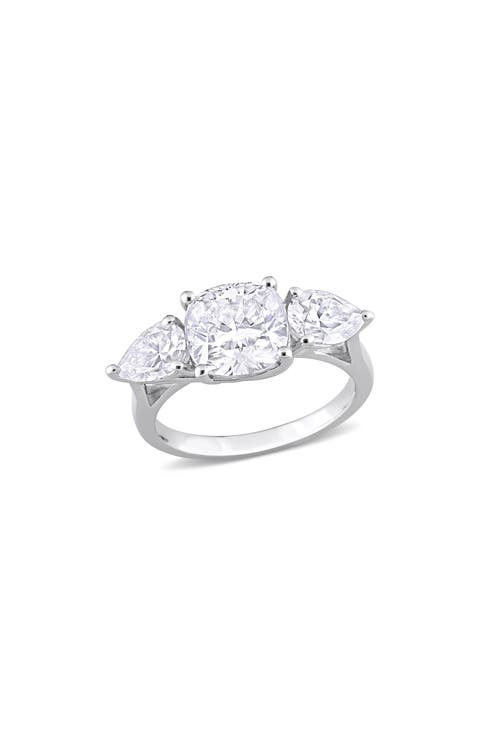Cushion Cut & Pear Cut Moissanite Ring