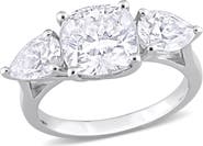 DELMAR Cushion Cut & Pear Cut Moissanite Ring