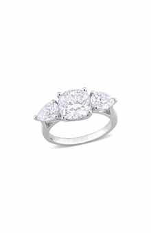DELMAR Cushion Cut & Pear Cut Moissanite Ring