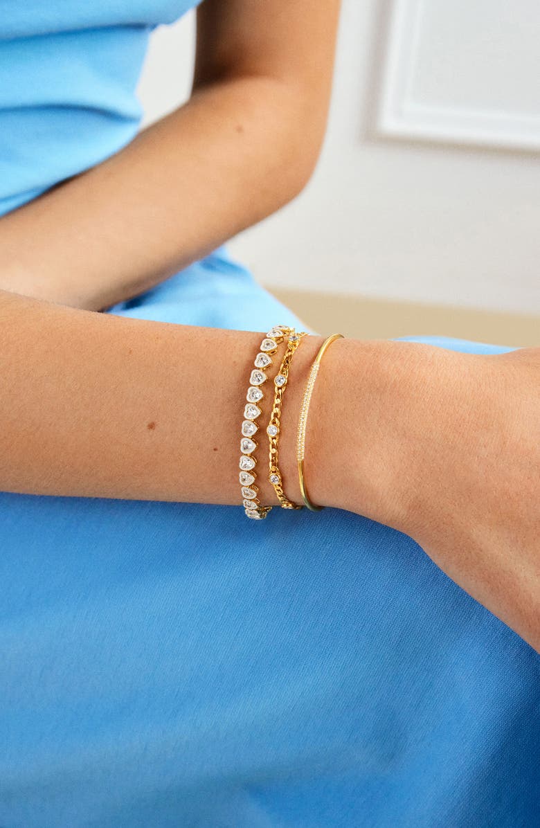 BaubleBar Kali Heart Tennis Bracelet, Alternate, color,