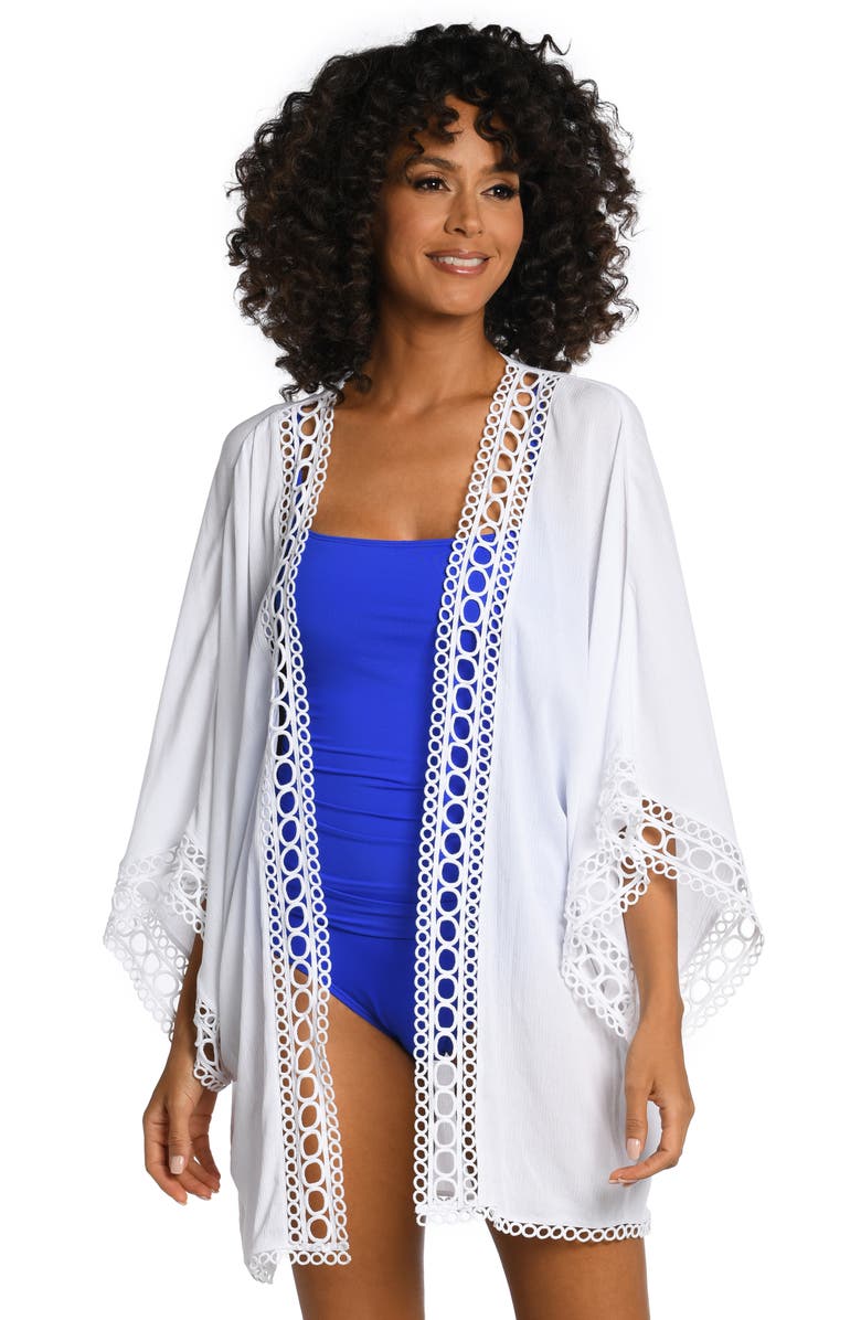 La Blanca Illusion Crochet Cover-Up, Alternate, color, 
