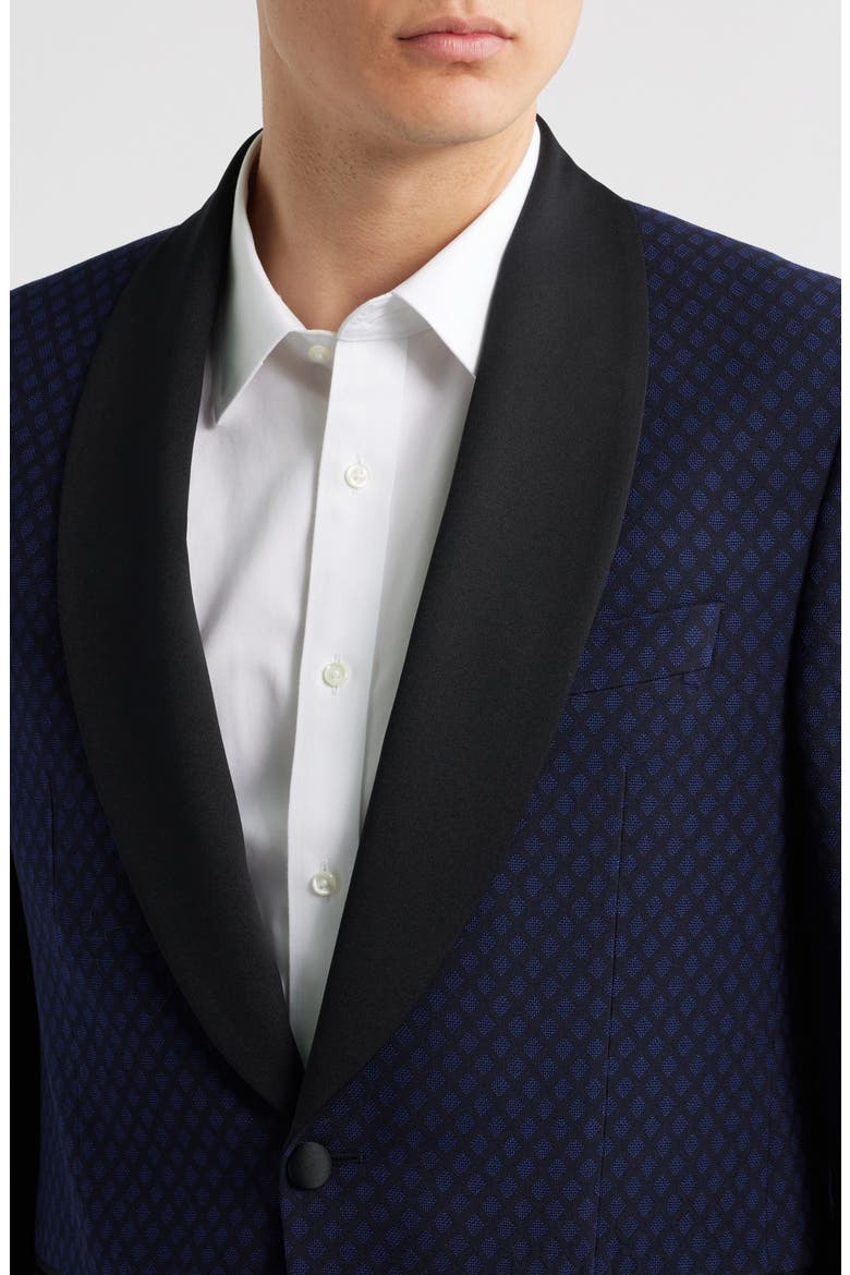 Ethan Diamond Jacquard Wool Dinner Jacket, Alternate, color, NAVY