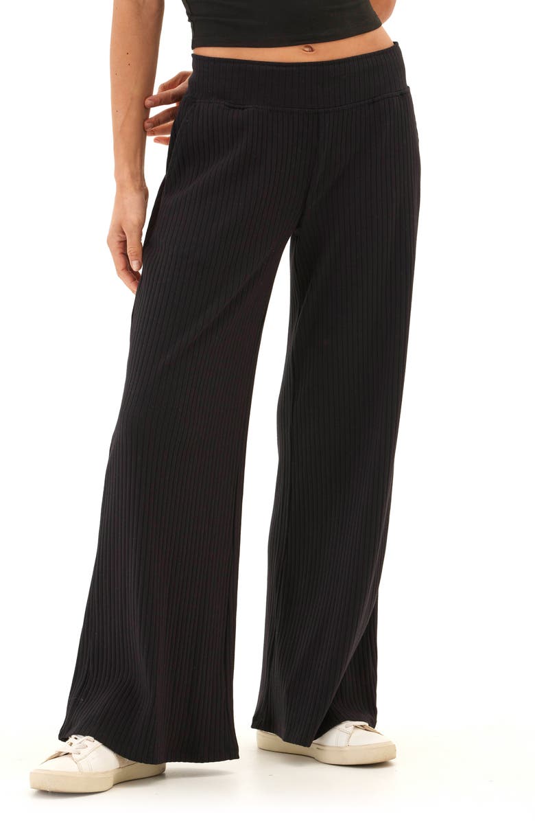 Threads 4 Thought Isla Organic Cotton Blend Rib Wide Leg Pants, Main, color, 