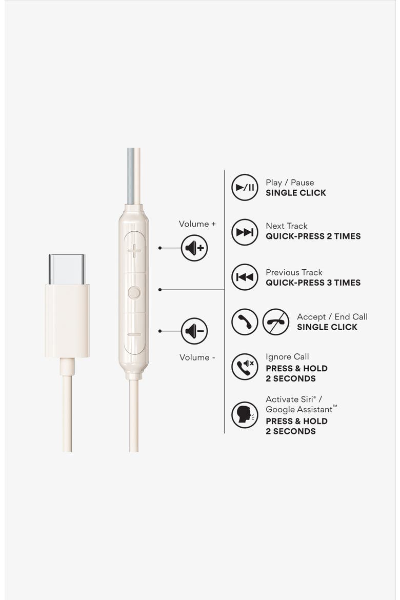 SleepTones USB-C Wired Sleeping Earbuds, Alternate, color, Beige