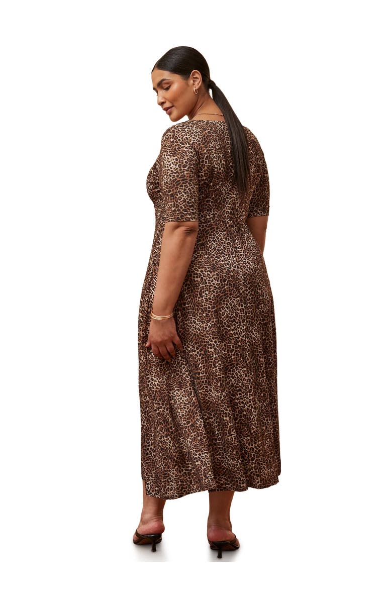 Live Unlimited Leopard Print Wrap Dress, Alternate, color, Brown