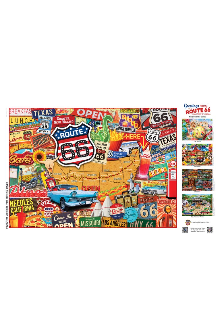 Greetings From Route 66 500pc Puzzle, Alternate, color, Multicolor