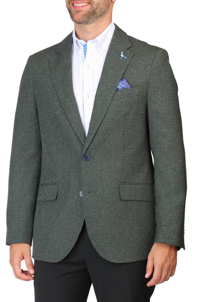 Micro Heathered Check Sport Coat, Alternate, color, OLIVE