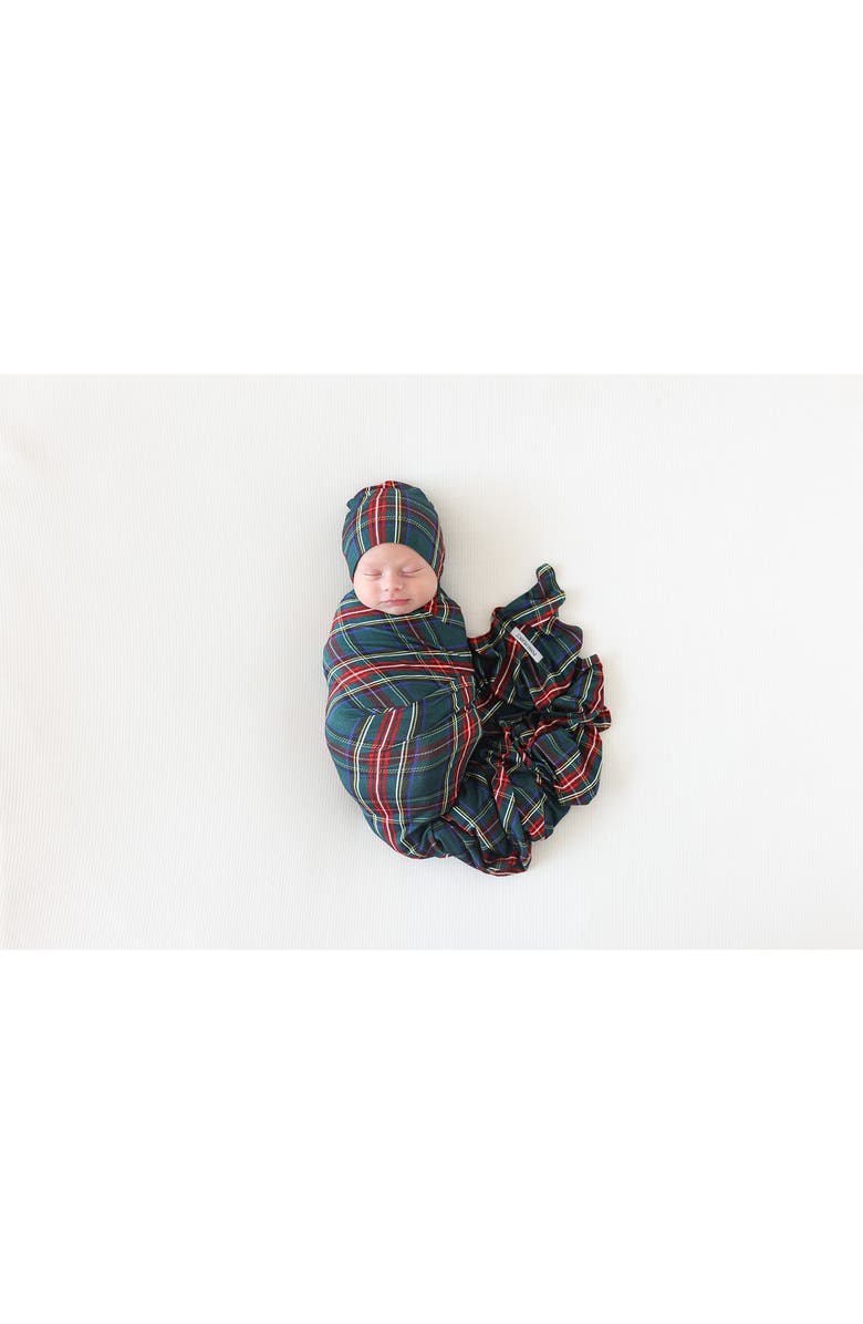Posh Peanut Tartan Plaid Beanie & Swaddle Set, Alternate, color, 