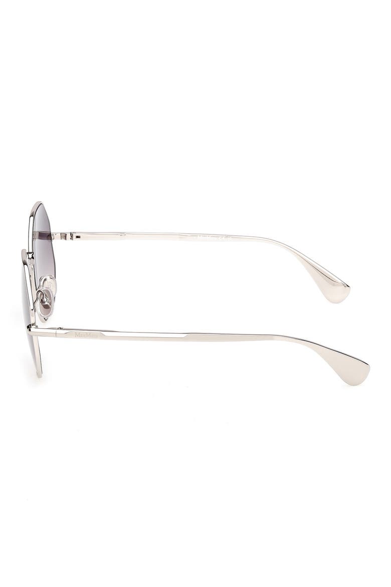 57mm Geometric Sunglasses, Alternate, color, RUTHENIUM / GRADIENT SMOKE