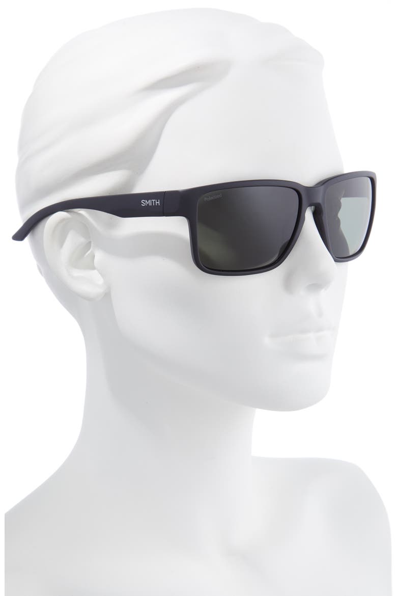 Emerge 60mm ChromaPop™ Polarized Rectangular Sunglasses, Alternate, color, MATTE BLACK/ GREY GREEN
