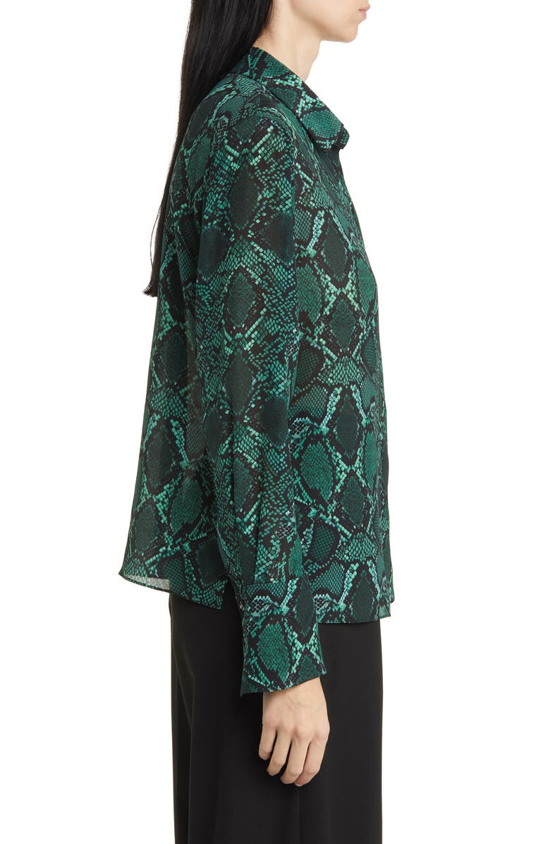 KOBI HALPERIN Snakeskin Print Silk Shirt, Alternate, color, 