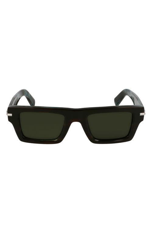 Ferragamo Prisma 50mm Rectangular Sunglasses In Striped Khaki