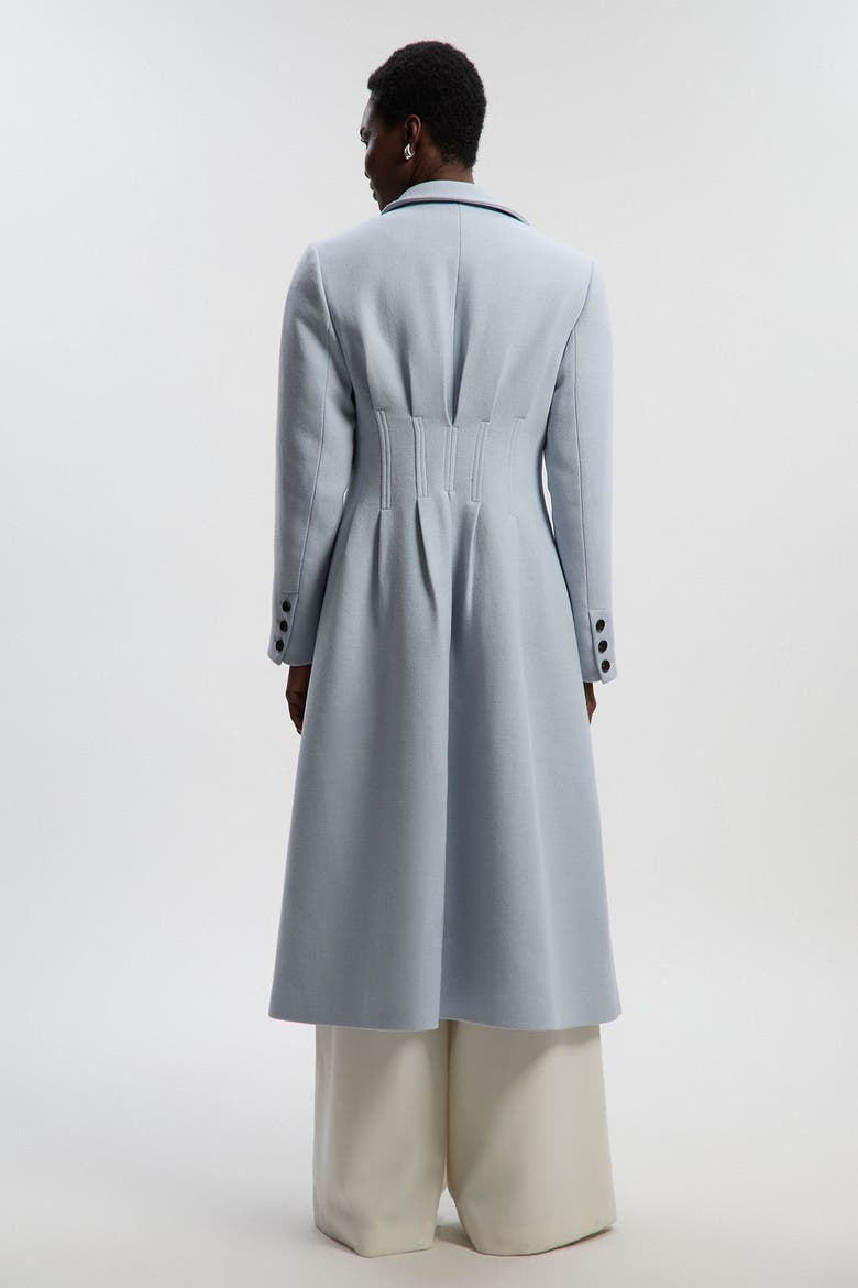 Corset Detail Full Skirted Maxi Coat, Alternate, color, Pale Blue