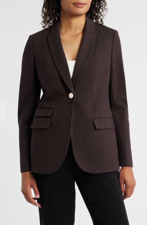 Stacked Pocket One-Button Blazer (Petite)