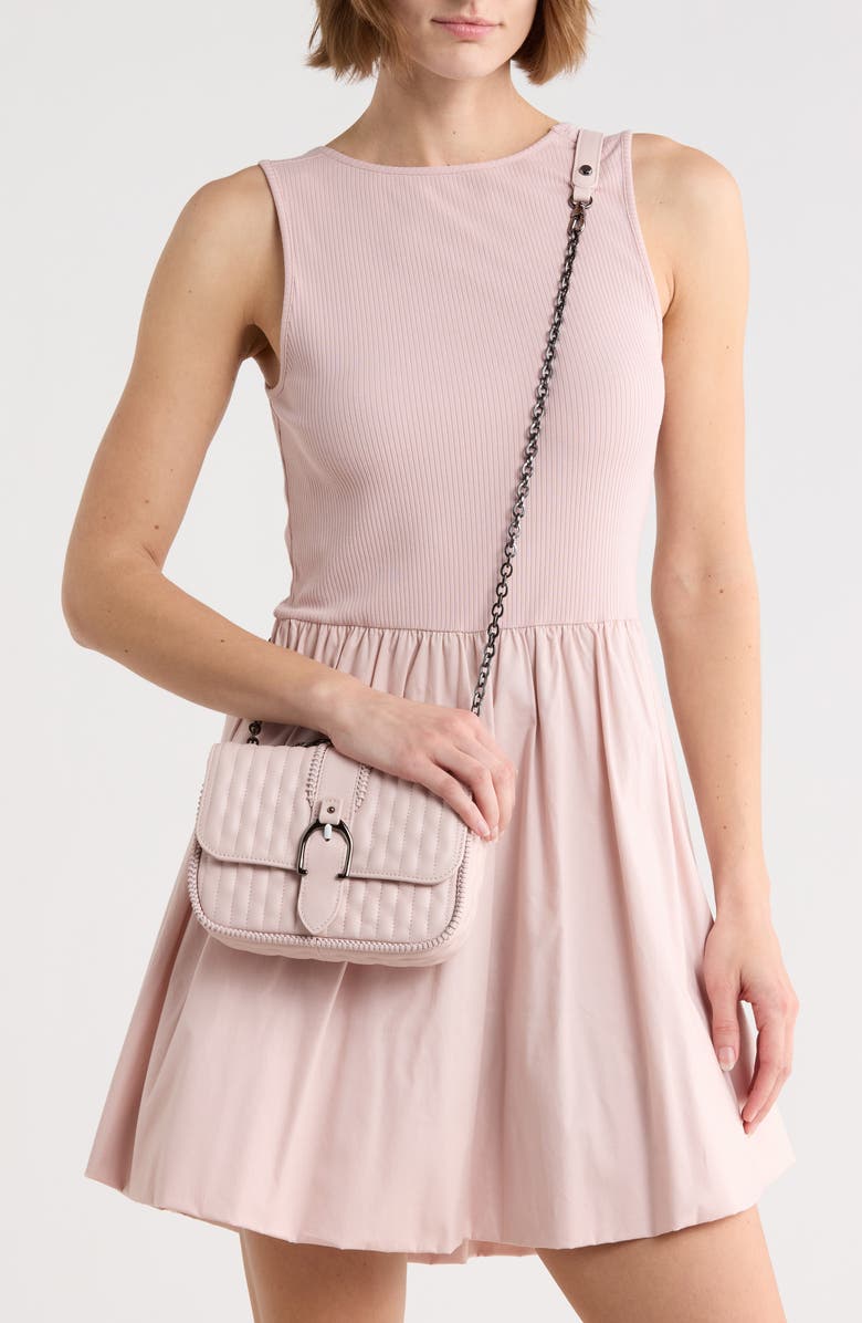 Longchamp Extra Small Quilted Leather Crossbody Bag, Alternate, color, Pale Pink