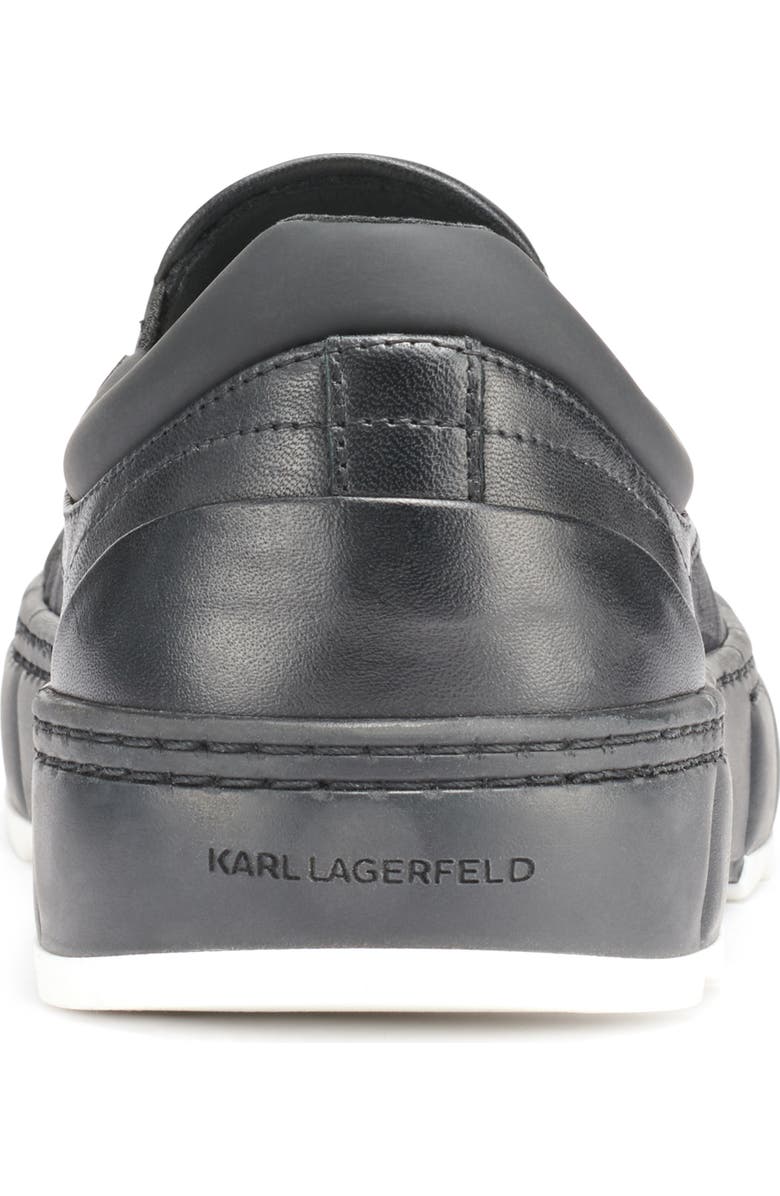 KARL LAGERFELD PARIS Leather & Nylon Slip-on Sneaker, Alternate, color,