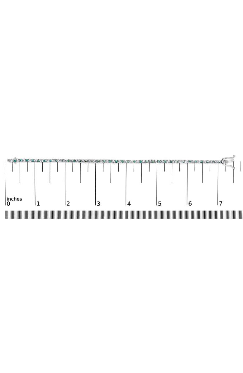 Haus of Brilliance 14K White Gold 4.0 Cttw White and Blue Lab Grown Diamond Tennis Bracelet, Alternate, color, White