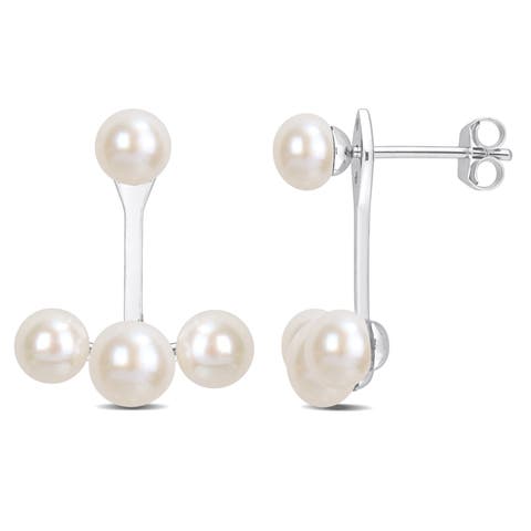 Cultured Pearl Drop Earrings 14k