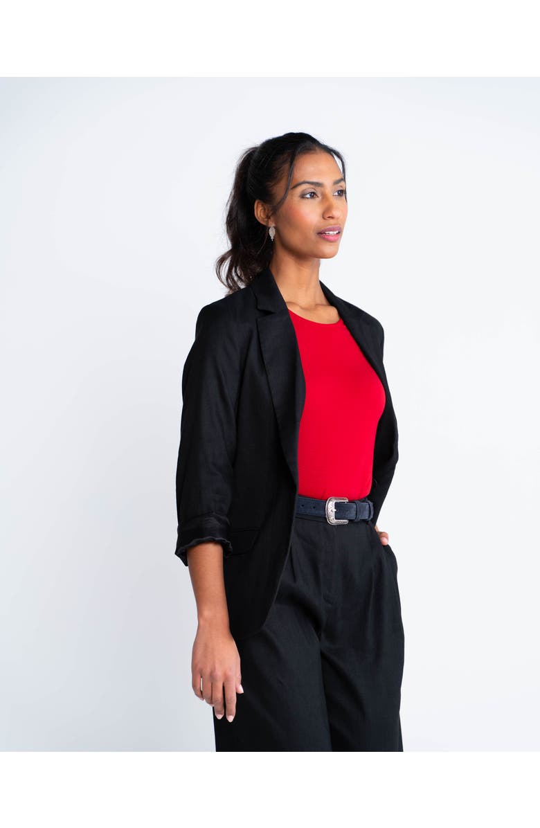 Kettlewell Iona Linen Blazer, Main, color, Black