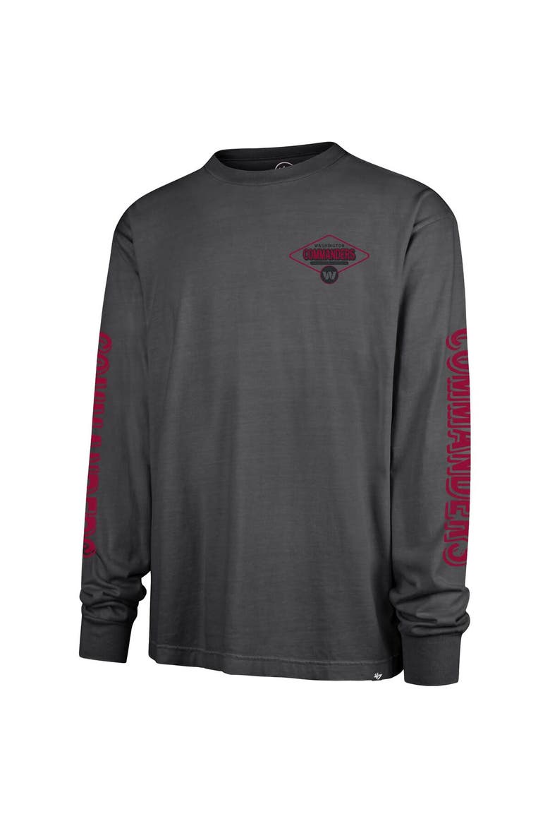 Men's '47 Black Washington Commanders Cairn Ravine Foundation Long Sleeve T-Shirt, Alternate, color, Charcoal