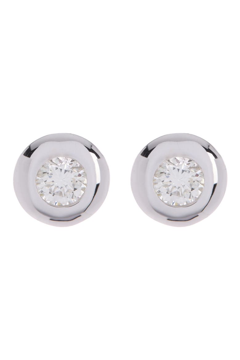 14K White Gold Diamond Bezel Stud Earrings - 0.22 ctw, Main, color, WHITE GOLD/DIAMOND