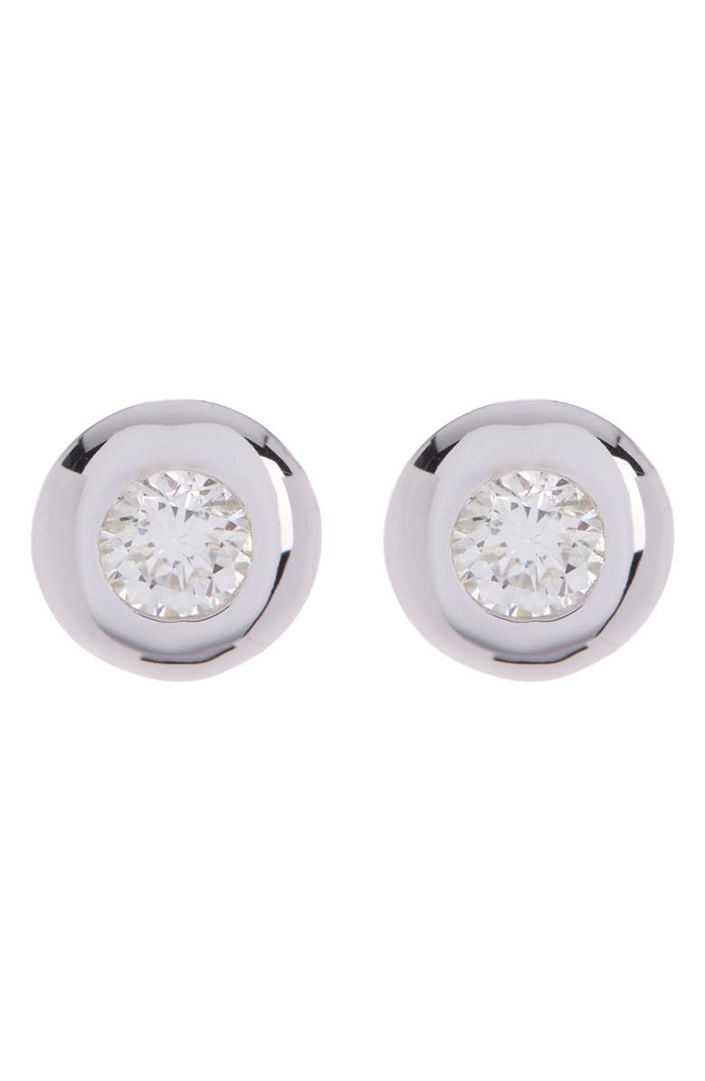 RON HAMI 14K White Gold Diamond Bezel Stud Earrings - 0.22 ctw, Main, color, 