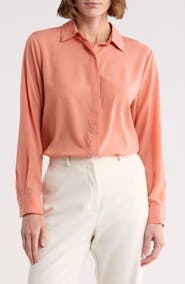 T Tahari Hidden Placket Long Sleeve Shirt