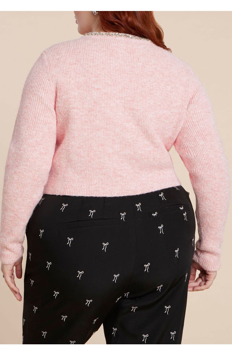 ELOQUII Embellished Cardigan, Alternate, color, Marled Pink