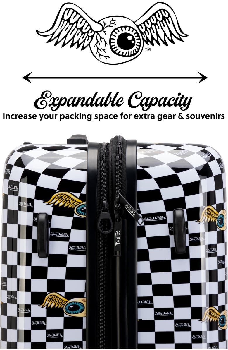 Von Dutch Vision Board Expandable Hardside Spinner Carry-on Suitcase, Alternate, color, Vision Board