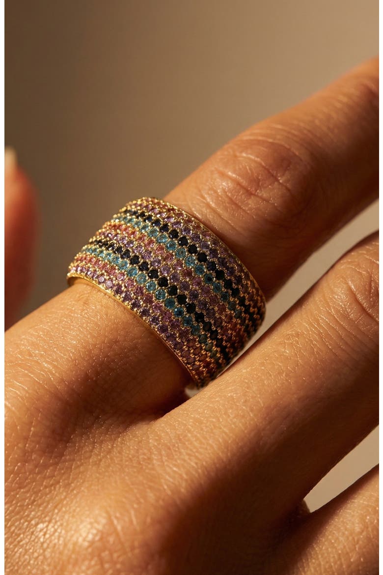 Billionaire Ring, Alternate, color, Rainbow Pop Rocks