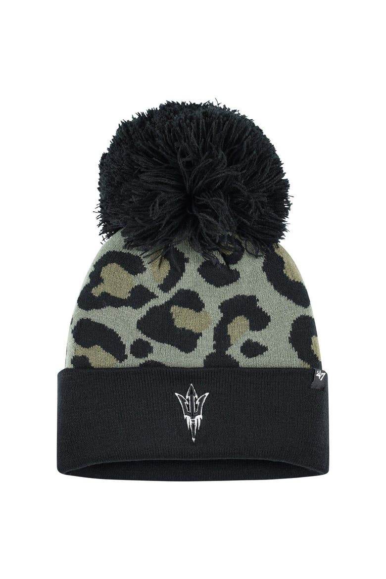 Women's '47 Hunter Green Arizona State Sun Devils Bagheera Cuffed Knit Hat with Pom, Main, color, Green