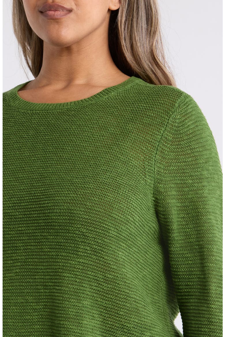 Organic Linen & Organic Cotton Crewneck Sweater, Alternate, color, FIELD
