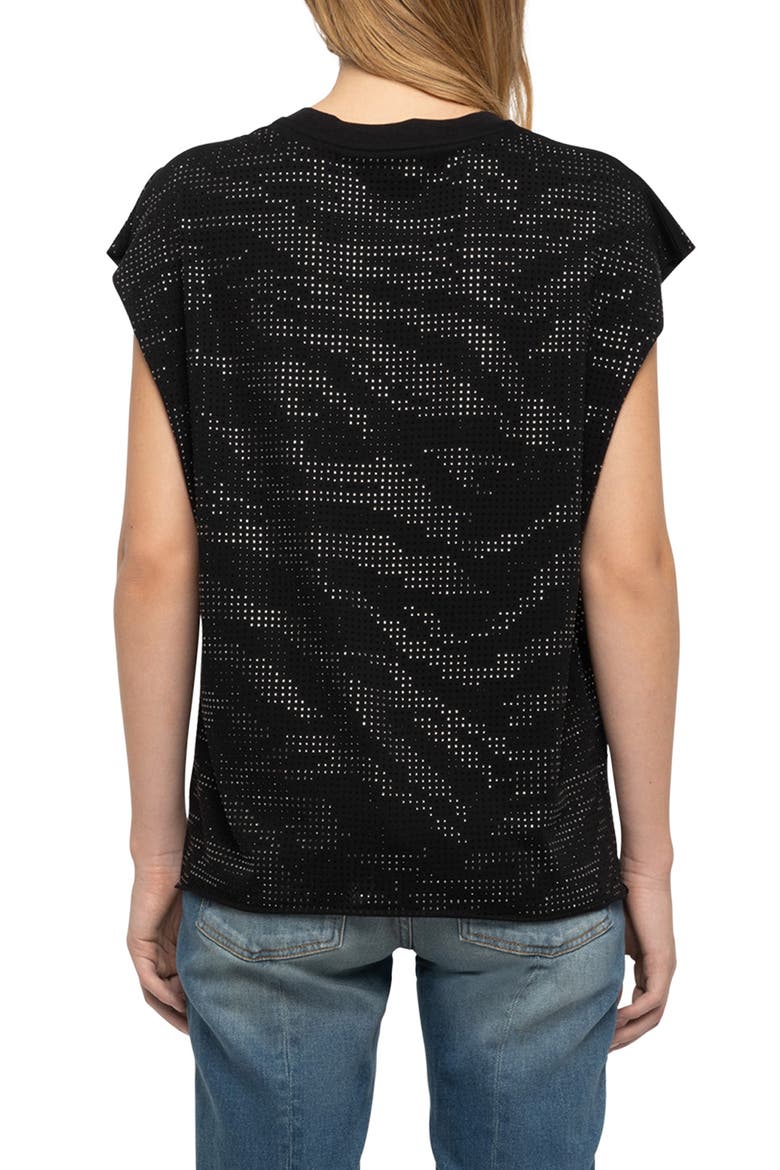 Strass Cloe Cotton Top, Alternate, color, BLACK